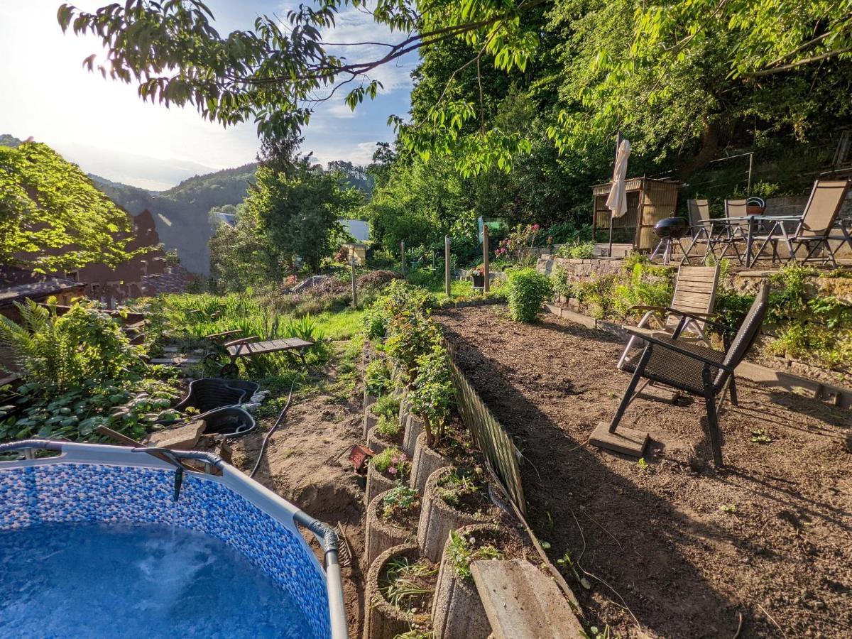 Urlaubsmagie - Bad Schandau Fusslaufig, Garten, Pool - R1 Rathmannsdorf Bagian luar foto